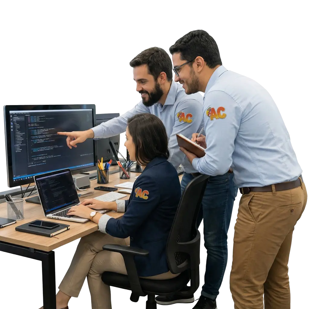 Equipe de especialistas da Agência Colors trabalhando em desenvolvimento de sites e SEO.